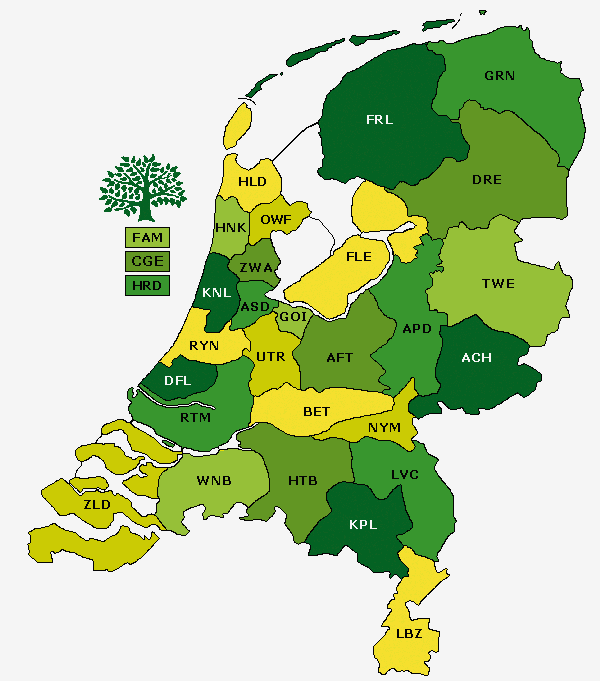 NGV regiokaart Nederland